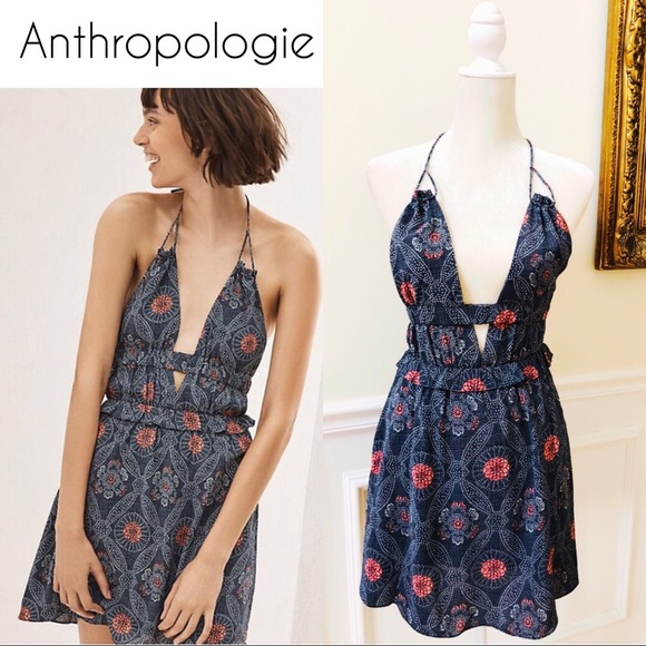 NWT ANTHROPOLOGIE Tavik Rose Halter Dress Size XS - Picture 3 of 7